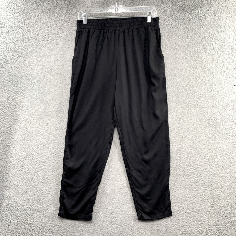 RVCA Women’s Size M Manila Black Elastic Waist Relaxed Pull On Cropped Pants